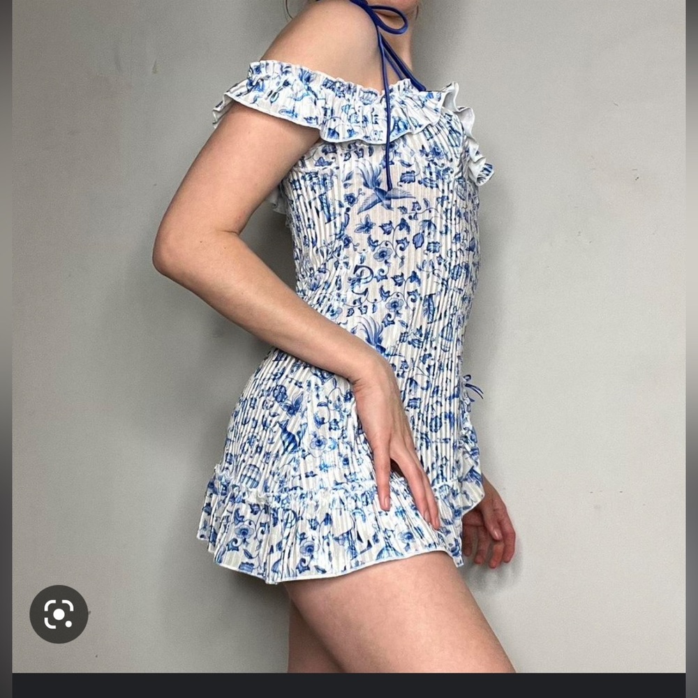 Savage X Fenty white/ blue Babydoll lingerie